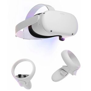 White VR Headset with Controllers
